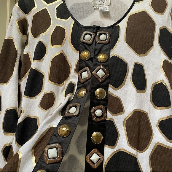JUST B Cardigan Sweater Giraffe Print NWT Size Small - Picture 4 of 7